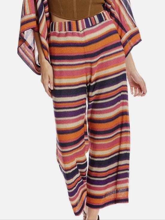 Trina Turk Pants - Trina Turk Multi-Color Striped Knit Top with Beige Lining